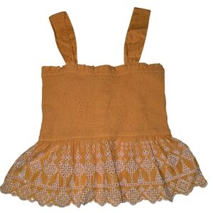 LOFT Sunlit Yellow Smocked Top